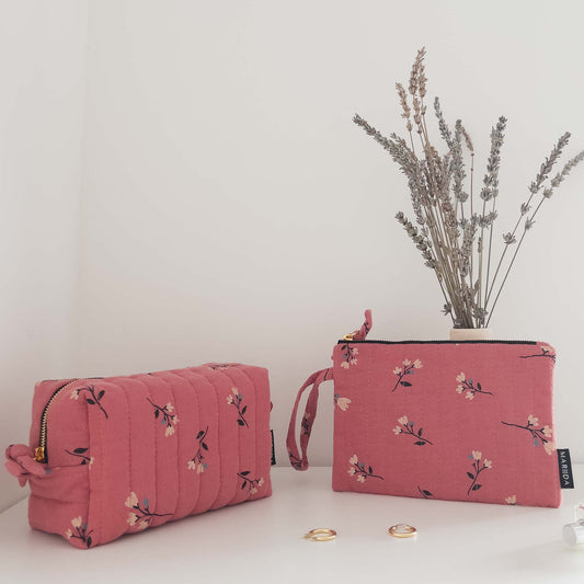 SET POCHETTE + TROUSSE AMITHA - Tulipa Rose