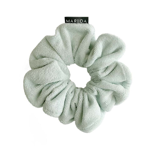 Scrunchie large in spugna di cotone certificata GOTS verde acqua